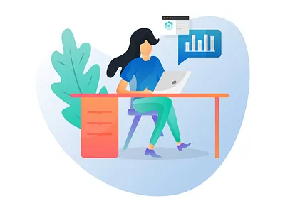 Women working illustration flat flat illustration illustration people people illustration ui web woman