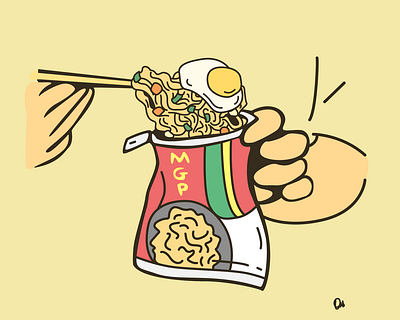 Mie Goreng Portable art drawing food fried illustration indonesia noodle portable unique