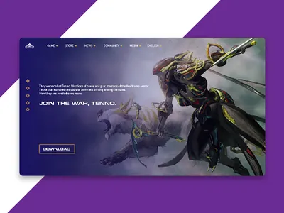 Warframe Landing Page Concept clean game redesign ui ux uidesign warframe webdesign website design