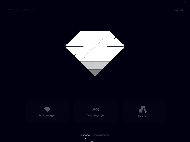 SG ✌🏼 2d badge branding custom type diamond exploration flat glyph icon identity logo logo concept logo construction logo mark logotype mark sharp typedesign vector