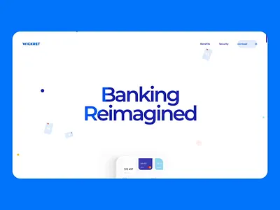 Wickret Landing Page Interaction award banking cuberto development finance graphics icons illustration interaction interface landing page motion payment site of the day ui ux