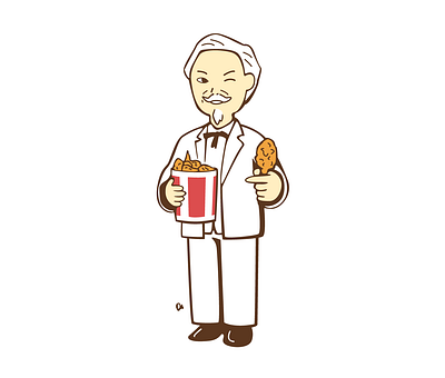 KFC founder art businessman cartoon colonel sanders drawing fast food franchise fried chicken illustration kentucky fried chicken kfc