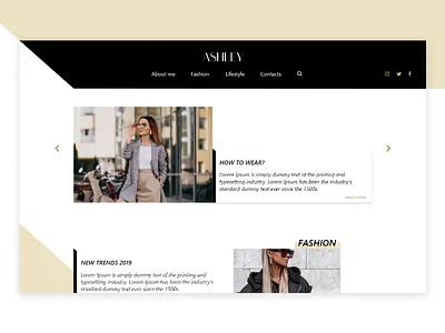Blogger website blog blogger card design desktop fashion header inspiration line read slider text trend ui uidesign uxui