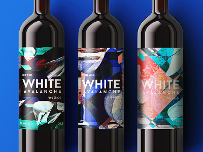 White Avalanche Wine abstract art art bottle bottle label design digital art distortion illustration label label design shape wine