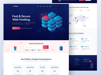 Hosting Website Design creative domain hosting illustration landing page price price table server uidesign vector vps hosting web webhosting