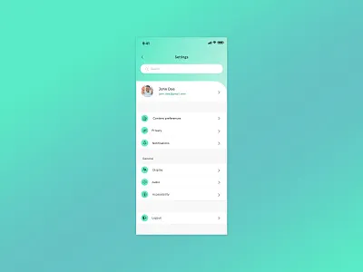 App Settings Design app app screen dailyui gradient mobile app design mobile design sketchapp ui uidesign ux ux design visual design