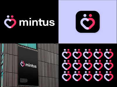 dating app for crypto people /mintus logo design best logo best logo designer brand identity branding community connection crypto dating app heart identity logo logos love metaverse minimal logo modern logo people web 3.0