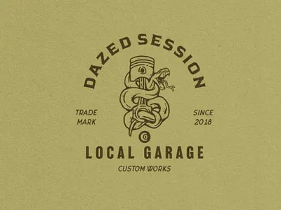 Local Garage illustration logo piston vintage