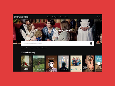 Hello Dribbble! cinema concept dailyui dark theme design film filters movie search search bar streaming typogaphy ui user experience ux web website