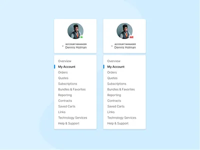 Dashboard Account Menu account dashboard ecommerce figma navigation navigation menu product design status ui