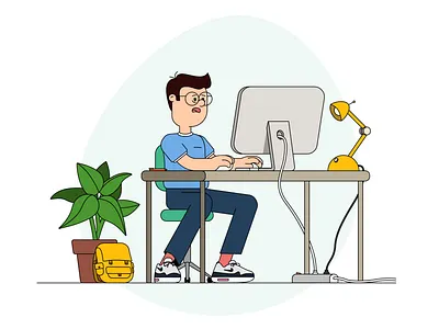Wearying workdays 2d adobe illustrator air max animation character course graphic graphic designer illustration markus motion design office sneakers tired work working