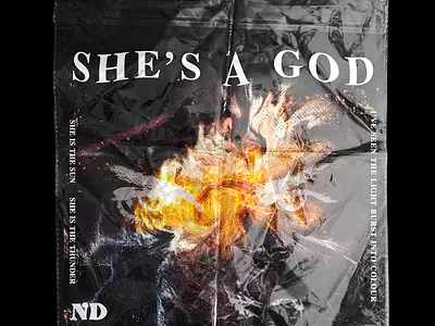 She's a God album cover design merchandise music neck deep photoshop pop punk texture typography