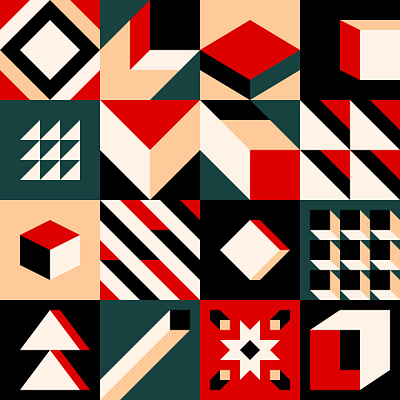 Pattern abstract background block cube design geometric paper pattern shape square tile