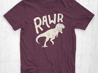 Rawr T-shirt design dinosaur drawing screen printing t shirt