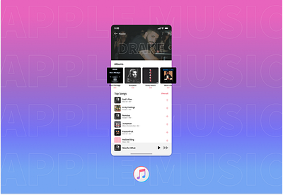 Apple Music Redesign app apple artist comment design drake follow like mobile music phone redesign sing ui ux