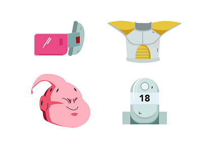 Dragon Ball Z icons 100days adobe dailychallenge design dragonball flat icon illustration logo vector