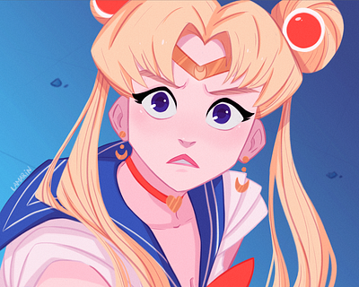 Sailor Moon Redraw Screencap Challenge animation character design digital drawing drawing fanart flat graphic design illustration