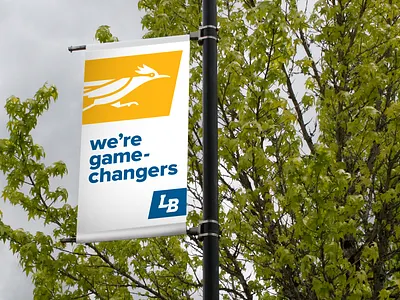 Linn-Benton Community College Pole Banners banners college pole banners roadrunner signage signage design
