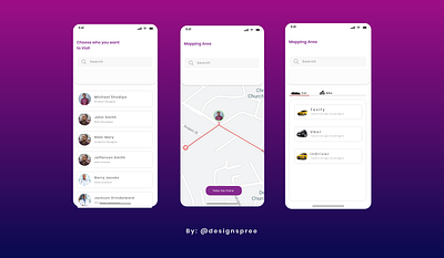 Visit to a Friends Place App adobexd adobexdplayoff app challenge clean clean ui creative creative design design friends madewithadobexd map place playoff ui uiux ux visit