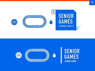 Senior Games Flat Logo Design athletic basketball branding flat icon iconography identity illustration logo minimalist modern poster sports sports branding swim track