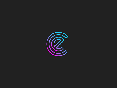 C + E xploration 80s brand brand identity circles concentric gradient letters lines monogram stroke typography vapor