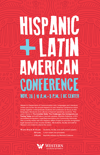 Hispanic + Latin American Conference design illustration poster