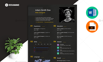 Web Designer Resume Template cv cv resume template free resume minimal resume modern resume resume resume clean resume cv resume design resume template resume ui uiux ux design web resume