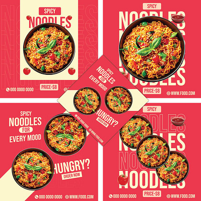 Noodles social media banner design branding food graphic design noodles spicy