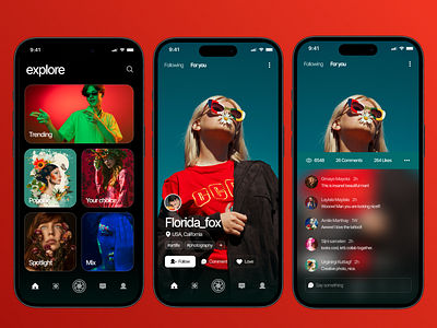 VIBES – A Bold & Aesthetic Social Media Experience bold design dark mode ui design exploration elegant ui futuristic modern interface design modern mobile app neumorphism photography app shahriarsultan social media social media mobile app social networking trending design trending social media app