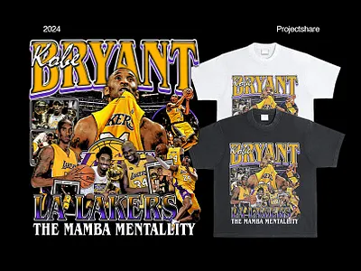 Kobe Bryant Merch Concept Design basket basketball black mamba design graphic design kobe bryant la lakers mamba mentallity merch merch design nba t shirt tshirt vintage