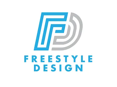 Freestyle Design Logo aaron draplin aaron james draplin blue clean concrete design freestyle futura geometry illusrator illustration logo logo design silver simple thick stroke