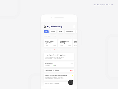 Task Notes Application app design design frame illustration minimal mobile mobile app mobile design note product project react native reminder schedule task task management todo todo app ui ux