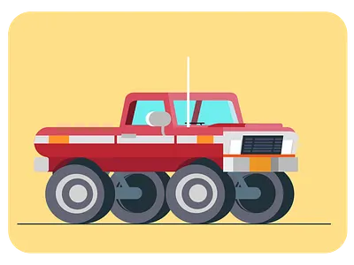 Monster animation art car design digital game game art illustration monster motion motion graphics red study van vector