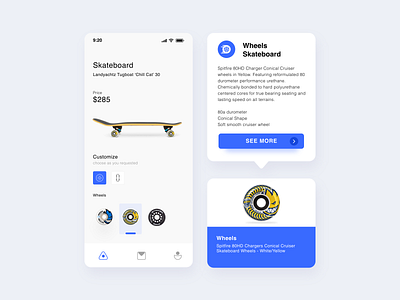 Skateboard Shop blue dashboard ecommerce home minimalist shop simple skateboard uidesign