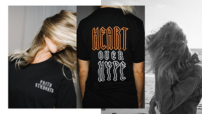 Heart Over Hype Shirts apparel apparel design art direction branding heart hype icon long sleeve print shirt shirt design streetwear tshirt tshirt design typography vector