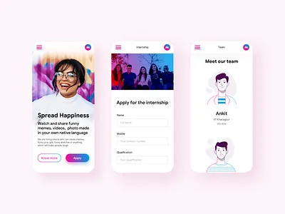 Viralmeme mobile version app app design application clean ui illustration meme minimal ui ui design ux ux design vector viral visual design visual identity