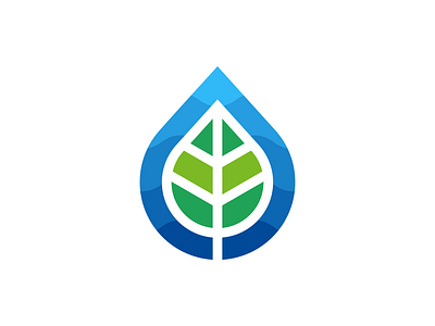Leaf + Water blue botanic design elegant fashion green healthcare healthy leaf leaves logo nature spa vector wellness yoga