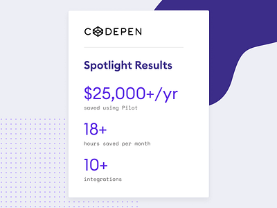 Customer Spotlight Results card customer logo pilot results spotlight ui