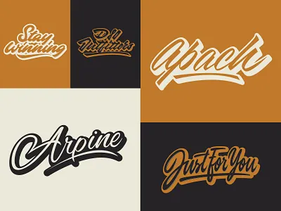 Lettering Logos Collection branding calligraphy clothing design fashion font free hand lettering identity lettering logo logotype mark packaging script sketches streetwear type typo typography