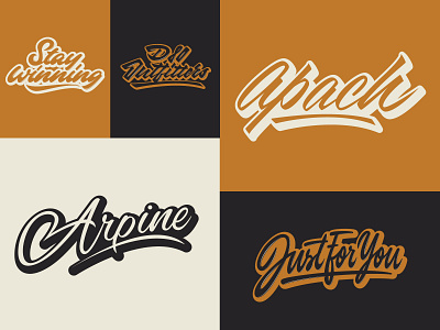 Lettering Logos Collection branding calligraphy clothing design fashion font free hand lettering identity lettering logo logotype mark packaging script sketches streetwear type typo typography