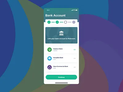 Create account for financial service account app app concept bank card design flat interaction mobile app onboarding register ui