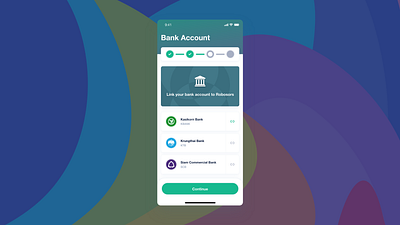 Create account for financial service account app app concept bank card design flat interaction mobile app onboarding register ui