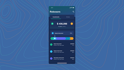 Robosors - Robo advisor app app app concept bank card chart design flat interaction investment mobile app money onboarding ui