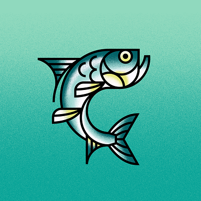 Silver King animals fish fishing illustration ocean tarpon vector