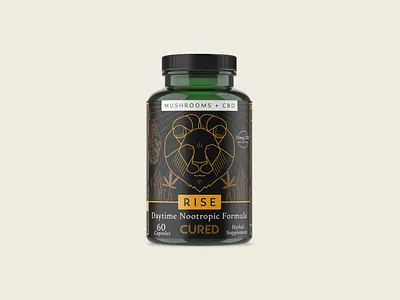 Cured Rise Supplements branding color design digital drawing geometric illustration geometry graphic illustration inspiration lion package design packaging
