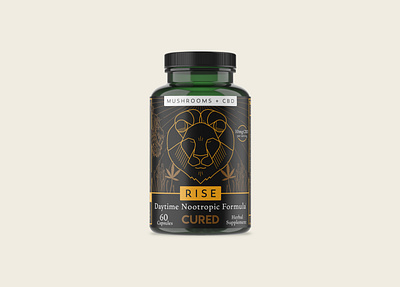 Cured Rise Supplements branding color design digital drawing geometric illustration geometry graphic illustration inspiration lion package design packaging