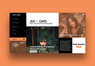 Jax & Oaks Landing page app design illustration ui