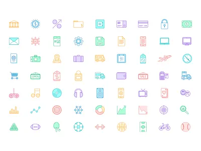 Icon System: Complete Set branding color icon illustration vector
