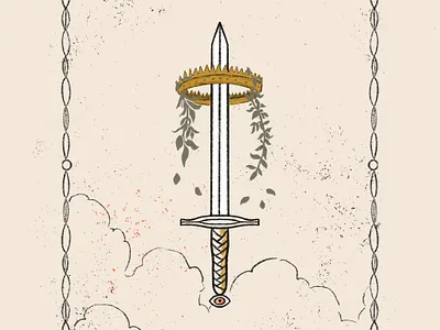 Ace of Swords ace of swords crown inktober inktober2019 sword tarot tarot card tarot reading