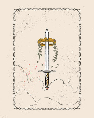 Ace of Swords ace of swords crown inktober inktober2019 sword tarot tarot card tarot reading